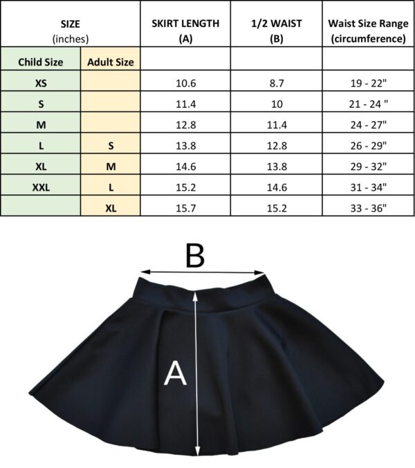 Feis Dress Irish Dance Skirt Size Chart Guide