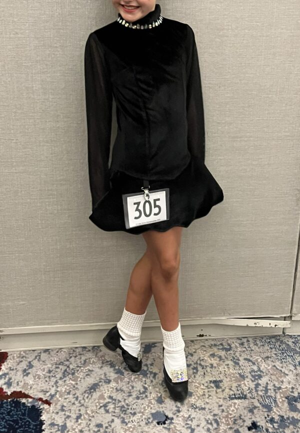 Feis Dress Velvet Dress in action