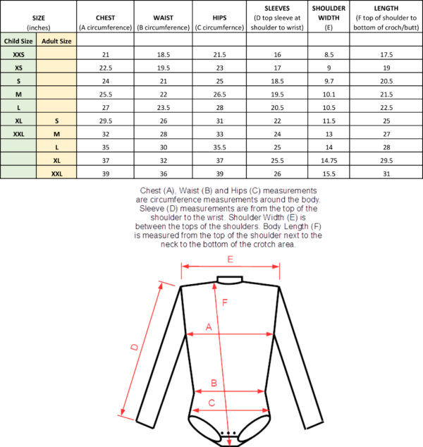 Feis Dress Leotard Sizing Chart Guide