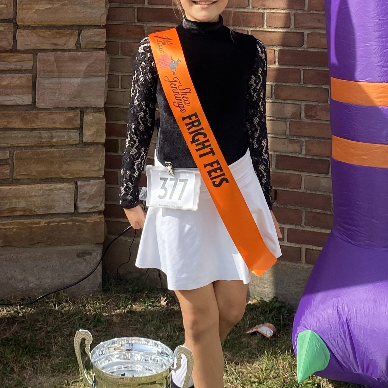 Feis Dress Velvet Leotard and Poodle Socks